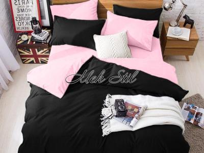 Спално бельо   Едноцветно и двулицево спално бельо  Двулицево едноцветно спално бельо  в черно/розово